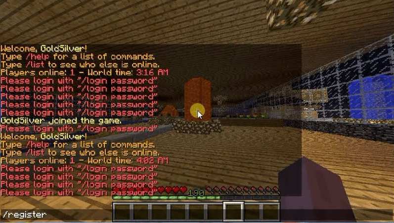 Screenshot of LoginRank for Bukkit (Minecraft)